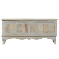 vidaXL Opbergbox 100x38x45 cm massief mangohout grijs