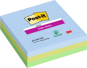 Post-It Sticky Notes Oasis 101 x 101 mm Kleurenassortiment 90 Vellen Pak van 3