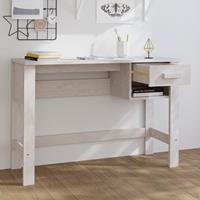 vidaXL Bureau 110x40x75 cm massief grenenhout wit