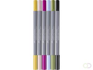 Faber-Castell Dubbele marker Goldfaber 164524 Grijs 6 stuks