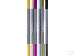 Faber-Castell Dubbele marker Goldfaber 164524 Grijs 6 stuks