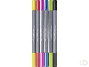 Faber-Castell Dubbele marker Goldfaber 164606 Kleurenassortiment Grijs 6 Stuks
