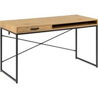 EBUY24 Sea Schreibtisch 1 Schublade, 1 Fach natur, schwarz. - Natur