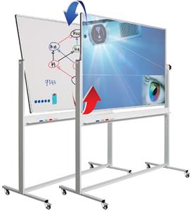 Smit Visual Kantelbord Combi RC10mm profiel, email wit/projectiestaal