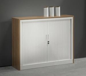 ABC Kantoormeubelen Bladkleur: Kersen, Afmeting: Tbv 2x roldeurkasten 105x120cm + 70,00