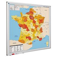 Smit Visual Landkaart bord Softline profiel 8mm, Frankrijk PC  1000x1000mm