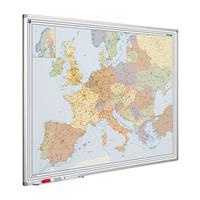 Smit Visual Landkaart bord Softline profiel 8mm, Europa  900x1200mm