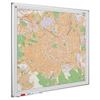 Smit Visual Landkaart bord Softline profiel 8mm, Milaan  1100x1100mm