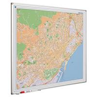 Smit Visual Landkaart bord Softline profiel 8mm, Barcelona  1100x1100mm