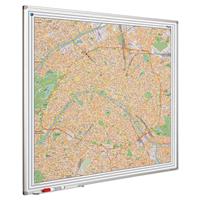Smit Visual Landkaart bord Softline profiel 8mm, Parijs  1100x1100mm
