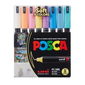 POSCA acrylmarker set - ultrafijn PC-1MR - pastel - 8 stuks