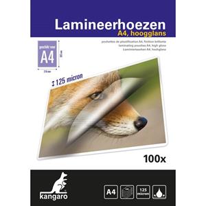 Kangaro Lamineerhoes A4 216x303mm 125 Micron Doos A 100 Vel