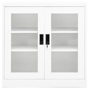 vidaXL Büroschrank Weiß 90x40x90 cm Stahl 