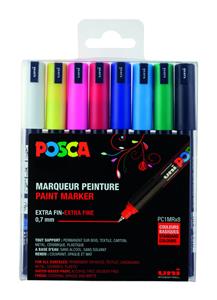 POSCA Lakmarker Kleurenassortiment Extra fijn Pak van 8