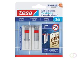 tesa Powerstrips Klebeschraube für Fliesen/Metall, weiß