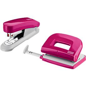 Novus Schreibtisch-Set Twinset Heftgerät+Locher E 15/E 210 pink