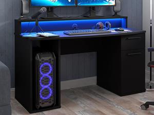 Mobistoxx Gamebureau AYLA 1 lade zwart met led
