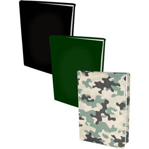 Benza Assortiment Rekbare Boekenkaften A4 - 2 X Camouflage - 2 X Zwart - 2 X Groen