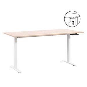 Leen Bakker Bureau Homeworx zit/sta handmatig verstelbaar - eikenkleur/wit - 75/118x160x80 cm