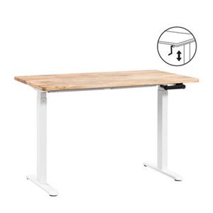 Leen Bakker Bureau Homeworx zit/sta handmatig verstelbaar - mangohout/wit - 75/118x120x70 cm