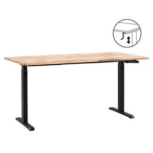 Leen Bakker Bureau Homeworx zit/sta handmatig verstelbaar - mangohout/zwart - 75/118x160x80 cm