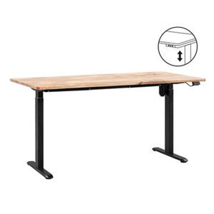 Leen Bakker Bureau Homeworx zit/sta elektrisch verstelbaar - mangohout/zwart - 75/118x160x80 cm