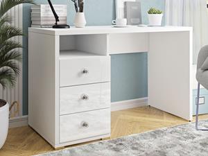 Mobistoxx Bureau IRISTA 120 cm wit/hoogglans wit