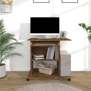 VidaXL Computerbureau 80x50x75 Cm Bewerkt Hout Gerookt Eikenkleurig