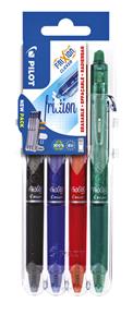 Pilot Balpen Frixion Clicker 0,7 mm Kleurenassortiment Pak van 4