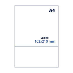 Blanco A4 pakbon / retourlabel, DHL, 102mm x 210mm, 1000 vellen