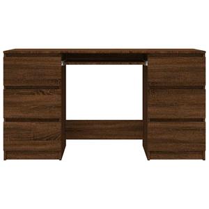 VidaXL Bureau 140x50x77 Cm Bewerkt Hout Bruineikenkleurig