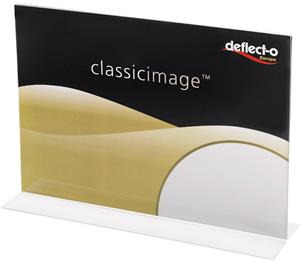 12 x Deflecto Tischaufsteller Classic Image gerade A5 quer transparent