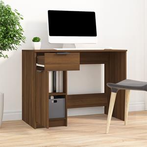 VidaXL Bureau 100x50x75 Cm Bewerkt Hout Bruineikenkleurig