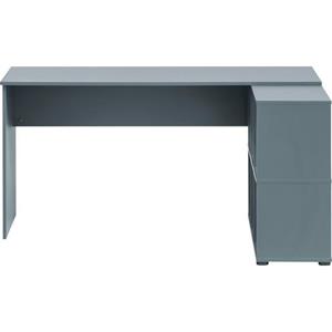 MÖBELPARTNER 500 Schreibtisch blaugrau rechteckig Wangen-Gestell blau 150,0 x 65,0 cm