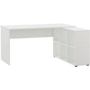 MÖBELPARTNER 400 Schreibtisch weiß rechteckig Wangen-Gestell weiß 150,0 x 65,0 cm