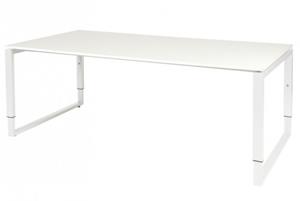 Schaffenburg Domino Plus vergadertafel, hoogte instelbaar (62-85cm) met 200x100cm'zwevend'licht grijs 20mm blad en wit (RAL9010) O-poot frame