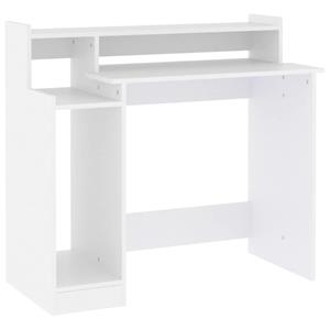 VidaXL Bureau met LED-verlichting 97x90x45 cm bewerkt hout wit