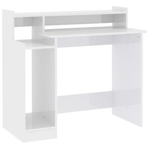 VidaXL Bureau met LED-verlichting 97x90x45 cm hout hoogglans wit