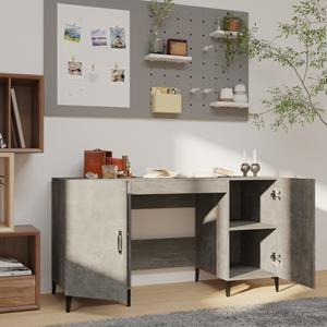 vidaXL Bureau 140x50x75 cm bewerkt hout betongrijs