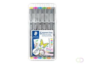 Fineliner Staedtler Pigment 308 0,3mm set Ã 6 kleuren