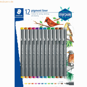 Staedtler Pigment liner 0.5 12 kleuren op BC