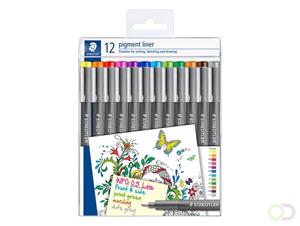 Fineliner Staedtler Pigment 308 0,5mm set Ã 12 kleuren