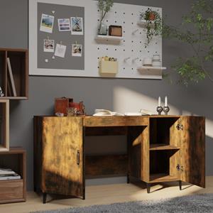 vidaXL Bureau 140x50x75 cm bewerkt hout gerookt eikenkleurig