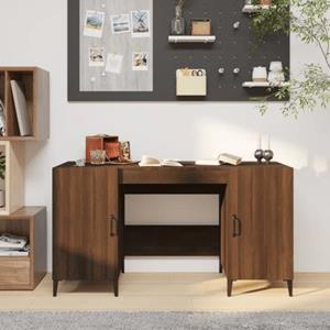 vidaXL Bureau 140x50x75 cm bewerkt hout bruineikenkleurig