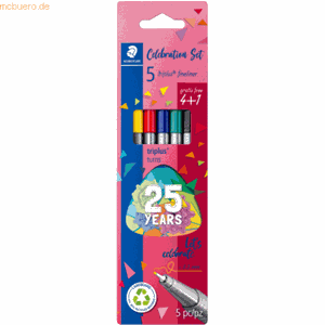 Staedtler 10 x  Fineliner triplus ca. 0,3mm anniversary farbig sortiert