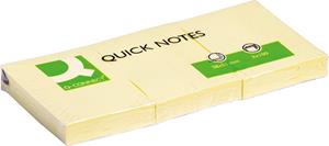 Q-CONNECT Quick Notes, ft 38 x 51 mm, 100 vel, pak van 3 stuks, geel