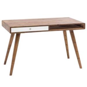 FineBuy Schreibtisch 117 cm breit weiß