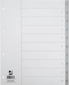(1.42 EUR / StÃ¼ck) Q-CONNECT Kunststoffregister KF01846 1-10 A4+ 0,12mm graue Taben 10-teilig