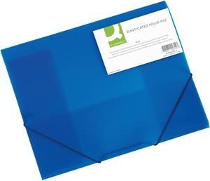 (1.89 EUR / StÃ¼ck) Q-CONNECT Eckspannmappe A4 PP blau transparent