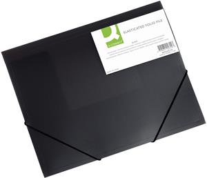 (1.89 EUR / StÃ¼ck) Q-CONNECT Eckspannmappe A4 PP schwarz transparent